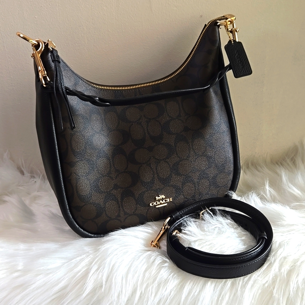 Coach Black and Brown Shoulder Bag